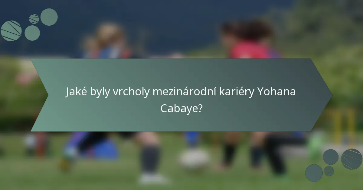 Jaké byly vrcholy mezinárodní kariéry Yohana Cabaye?