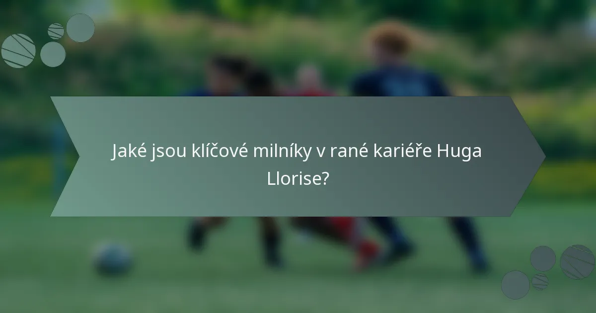 Jaké jsou klíčové milníky v rané kariéře Huga Llorise?