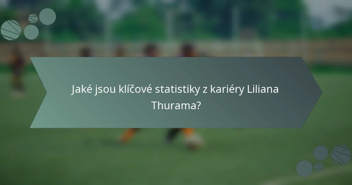 Jaké jsou klíčové statistiky z kariéry Liliana Thurama?