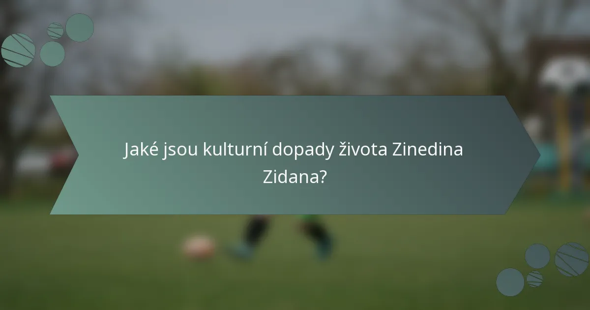Jaké jsou kulturní dopady života Zinedina Zidana?