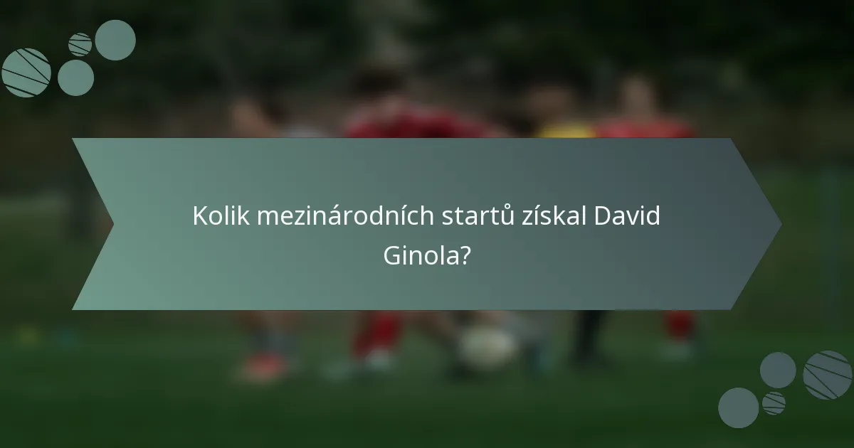 Kolik mezinárodních startů získal David Ginola?